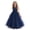 E219-Navy, variant on hengsof Girls' Summer Embroidered Tulle Sleeveless Round Neck Dress, Multi Layered Mesh Party Princess Dress, Fashion Bow Dress