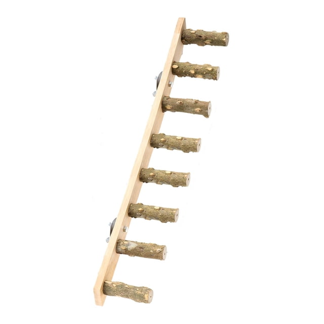 DOLITY Bird Wooden Ladder Bridge Bird Cage Ladder for Parakeets Small Medium Parrot 8 sections