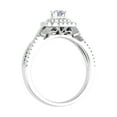 thumbnail image 2 of 1/2 Carat Cushion cut Halo Diamond Engagement Ring in 14K White Gold (Ring Size 8.5) (I1-I2 Clarity), 2 of 5