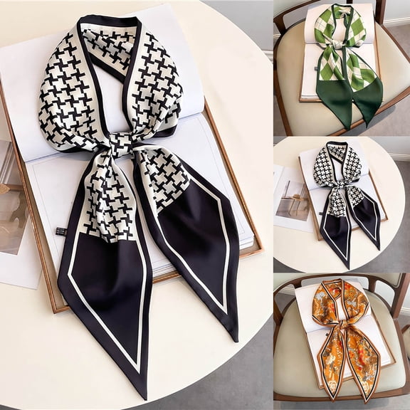 LILIYA Satin Scarves for Women Elegant Silk Feeling Scarf Headwrap Lightweight Neck Tie Versatile Neck Scarf Stylish Hair Bandana and Bag Accessory