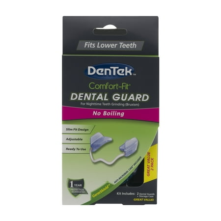 DenTek Comfort-Fit Dental Guard, For Nighttime Teeth Grinding, 2 (Best Night Mouth Guard For Grinding Teeth)