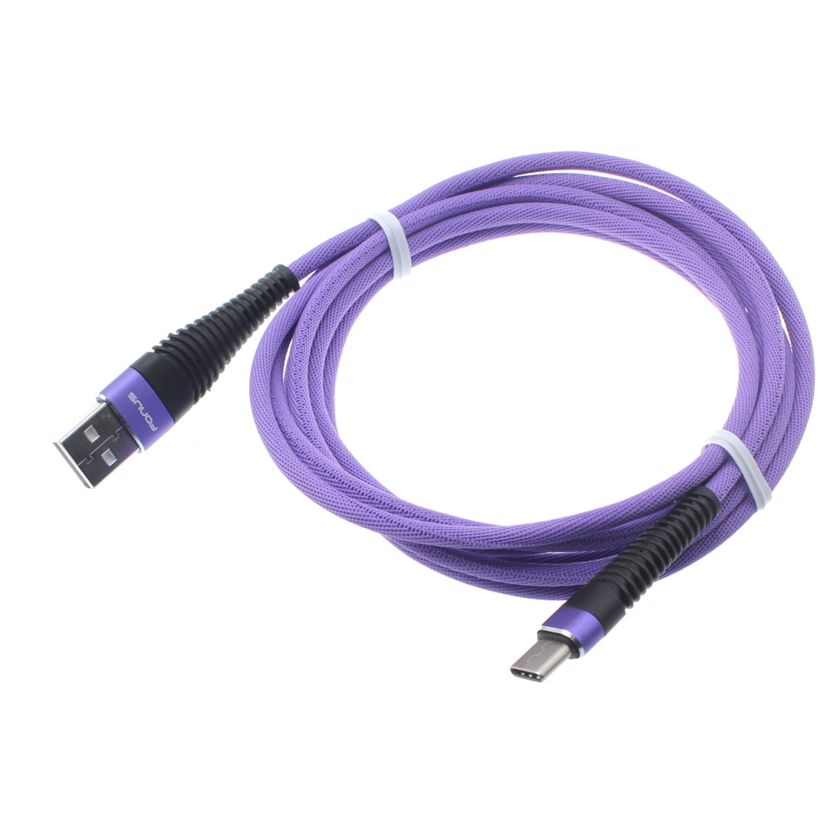 Purple 10ft USB Cable for Galaxy A51, A01 Phones TypeC Charger Cord