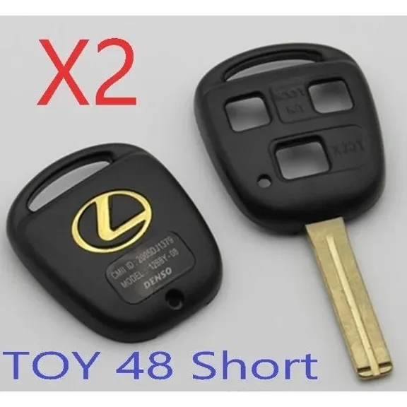 Set of 2 LEXUS Remote Head Key SHELL 3 BUTTON SHORT BLADE USA Seller A   VLS