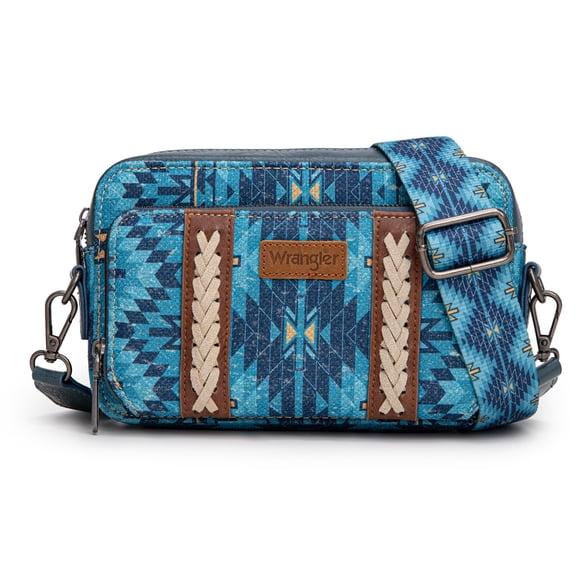 Bolso Cruzado Montana West Wrangler Boho Azteca Azul Marino para Mujer