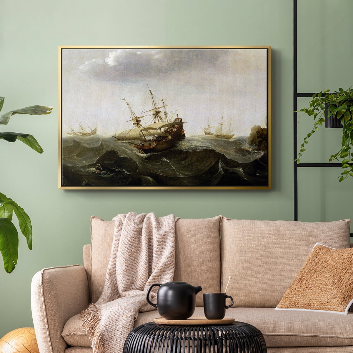 Vintage Landscape-MII By Wexford Home Framed in Gold Wood Gallery Wrapped Canvas 17 in. x 25 in.
