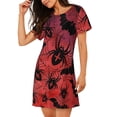 thumbnail image 2 of Vsdgher Motif Chauves-Souris et Araignées Chemise de Nuit à Manches Courtes Col Rond Mignonne Robe de Nuit Confortable, 2 of 6
