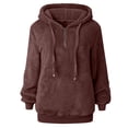 thumbnail image 3 of adviicd Jackets For Women plus Size Jackets for Women 3x Women's Artificial Wool Long Sleeve Casual Solid Color Lightweight Jacket Women Winter Coats, 3 of 5