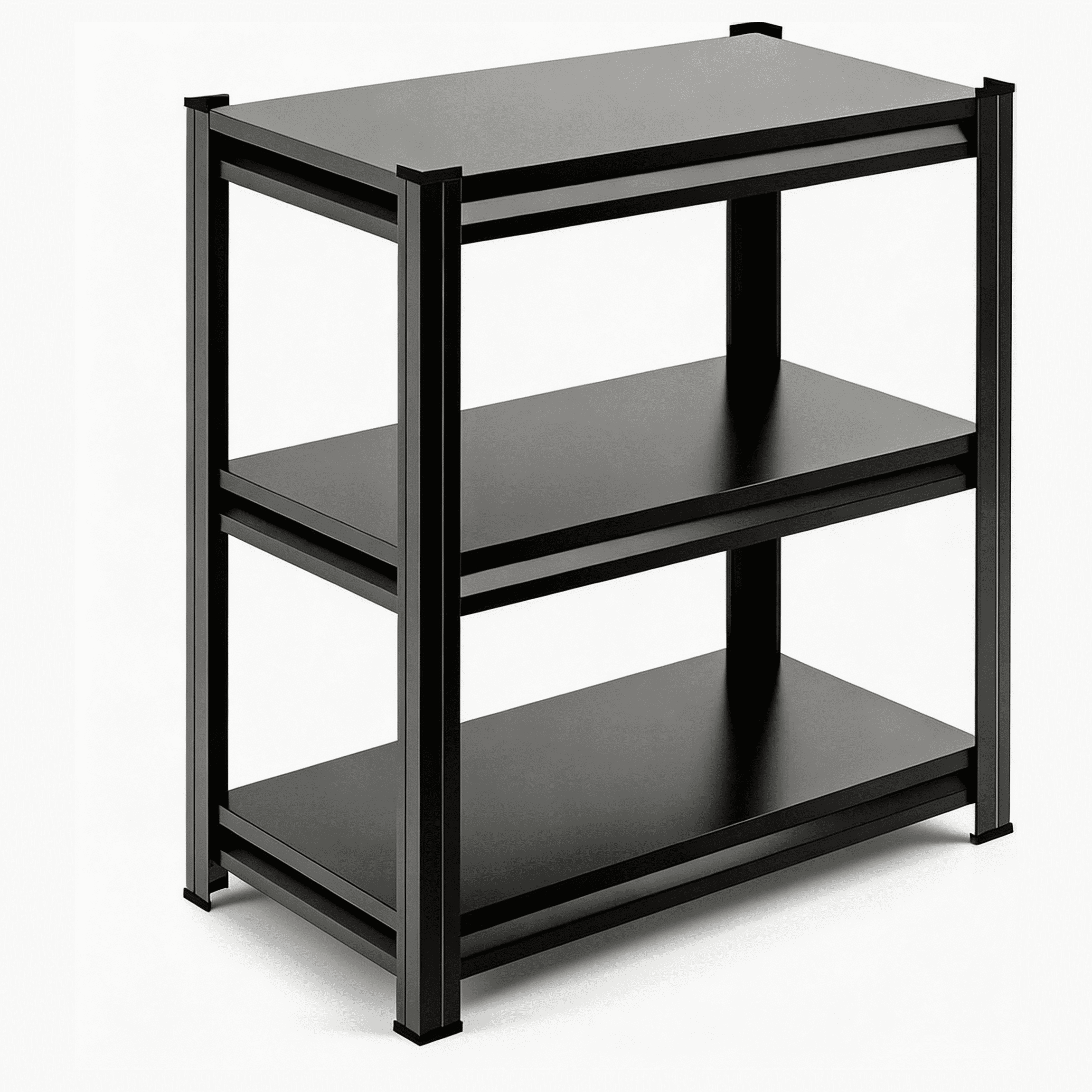 3-Tier Metal Storage Rack with Adjustable Shelves, Multi-purpose Organizer for Living Room, Kitchen, Garage, Office, Gym and More