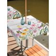 thumbnail image 2 of Outdoor Tablecloth with Umbrella Hole for Patio/Picnic/Party/Camping, Pink Spring Floral Waterproof Table Cloth Square Cover Washable, Butterfly Wooden Farmhouse Art (54"x 54"), 2 of 9