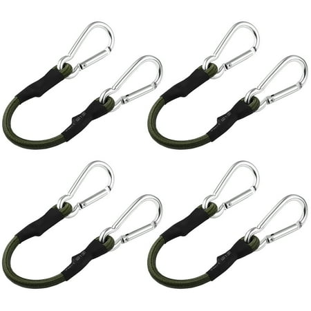 

QUTETN Bungee Cord Cords Straps Carabiner Strap Lashing Clip Tie Elastic Outdoor Luggage Duty Downs Hooks Rope Rubber