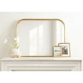 thumbnail image 2 of Kate and Laurel Travis Modern Wide Basket Arch Wall Mirror, 36 x 28, Gold, Decorative Wide Arched Bathroom Mirror for Over Sink or for Use as Living Room Wall Decor Accent, 2 of 8