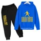 thumbnail image 4 of Conjunto de sudadera con capucha y pantalones de terciopelo para niños con estampado de Ronaldo, conjunto deportivo de 2 piezas para niños y niñas, 4 of 5