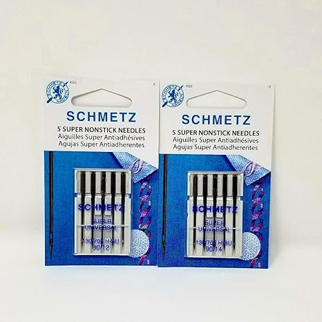 Teamwork SCHMETZ Super NONSTICK Needles (5 Needles per Package) ~ Includes 1 Pack of Each Size 80/12 & 90/14
