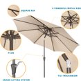 thumbnail image 5 of Welco 9ft Heavy-Duty Outdoor Market Umbrellas Patio Umbrella with 8 Sturdy Ribs Easy Crank Lift for Yard Garden Umbrellas(9' Beige), 5 of 7