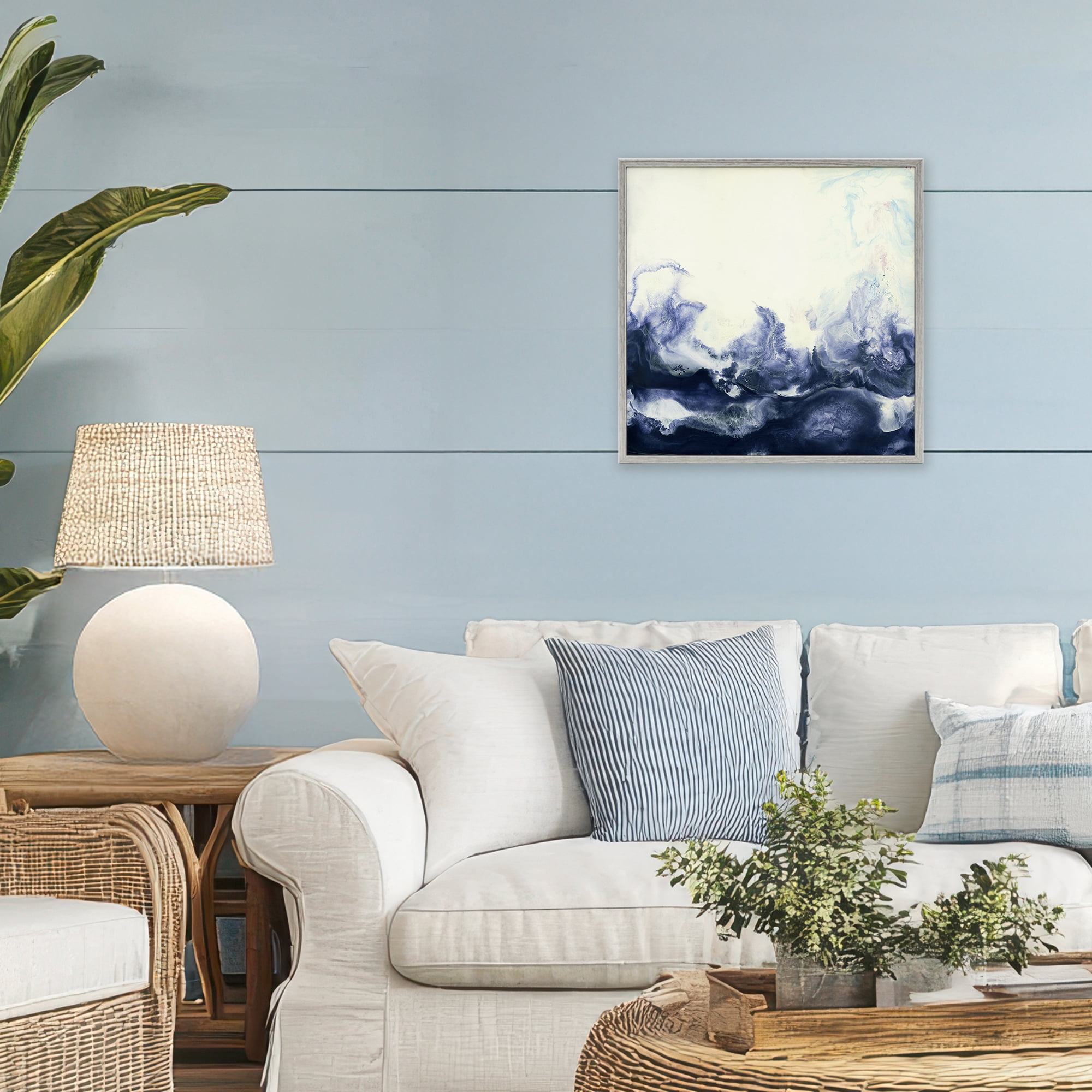 Stupell Industries Oceanic Fluid Swirl Gray Framed Giclee Art, design by Laura Van Horne