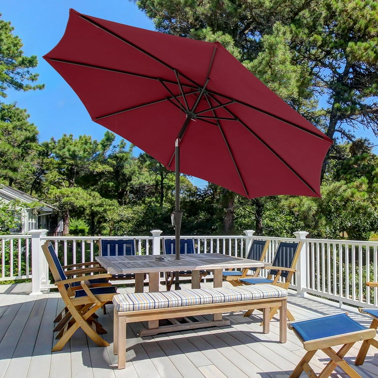 best large patio umbrella for wind Bambrella Hurricane Side Wind Aluminum Patio Umbrellas
