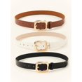 thumbnail image 5 of 3pcs Gold Tone Square Buckle Everyday Dressy Waist Belt For Women's Clothes, Jeans And Dresses, 5 of 5
