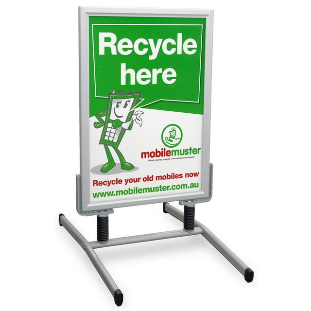 Wind Sign Stand Is Double Sided with Snap Frames for Accommodating 23" x 33" Posters - Aluminum Construction (SS15A2333)