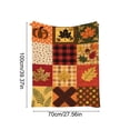 thumbnail image 4 of Fall Plaid Patchwork Throw Blanket 27" x 39" Autumn Pumpkin Flower Pattern Soft Flannel Quilt for Sofa Couch Bed Thanksgiving Home Holiday Decor Display, 4 of 6