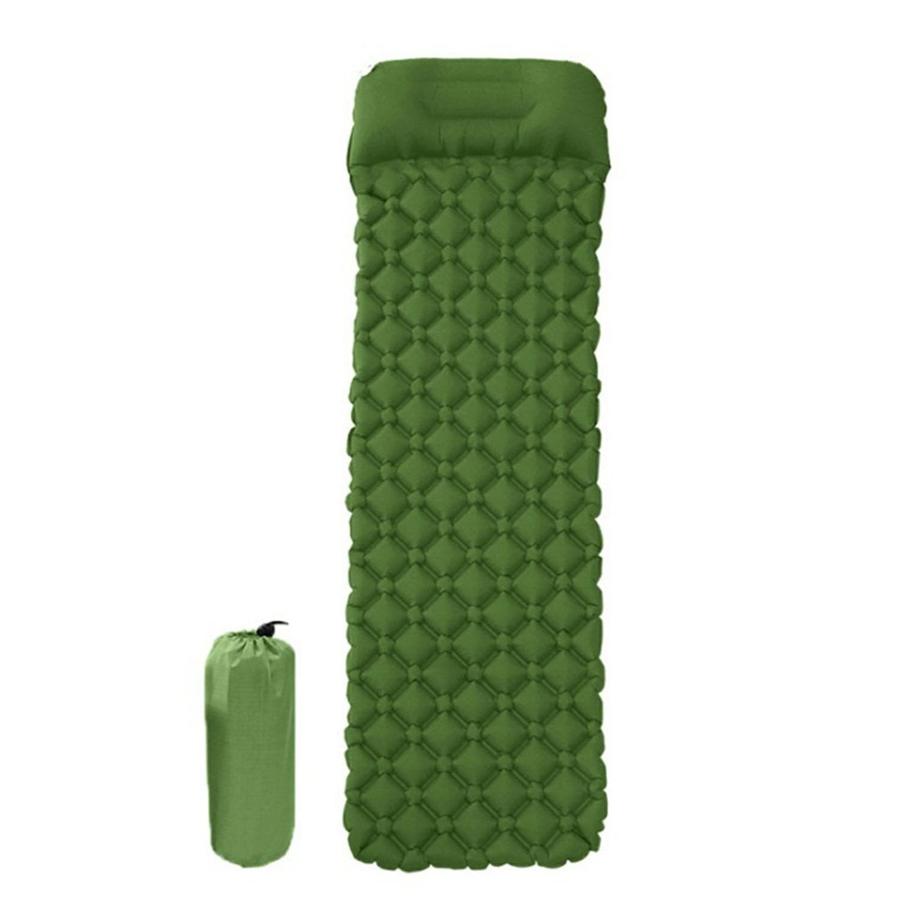 Camping Inflatable Mat Sleeping Air Pad with Pillow TPU Moistureproof-Double Valve
