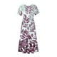 thumbnail image 4 of Vestido de Manga Corta para Mujeres Vestido de Verano de Cuello Redondo Impreso, Poliéster de Tamaño Verdadero Diario Y Vestido de Fiesta, 4 of 5