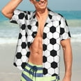 thumbnail image 7 of Bingfone Men's Short Sleeve Button Down Shirts Hawaiian Soccer Ball Printed Beach Shirt, 7 of 7