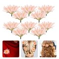 thumbnail image 3 of 10 flores artificiales de crisantemo y margarita de seda falsa para decoración, accesorios realistas para el cabello para proyectos de manualidades, 3 of 8