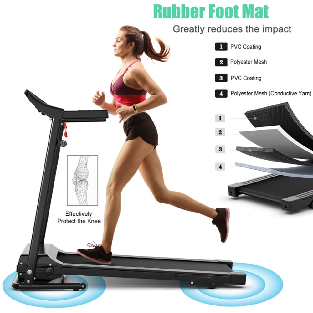 Spaco 1.0 HP Foldable Treadmill Electric Support Mobile Power, Home Fitness Equipment for Walking & Running , Cardio Exercise Machine, Preset and Adjustable Programs