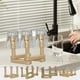 thumbnail image 1 of Estante de almacenamiento de desagüe de taza desmontable plegable de madera | Organizador de cocina caqui de madera de haya | Soporte portátil antideslizante para vasos, tazas, vasos de cerveza |, 1 of 5