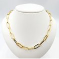 thumbnail image 2 of Gold Paperclip Chain Necklace, Dainty 10K Yellow Gold Link Chain, 2 of 7