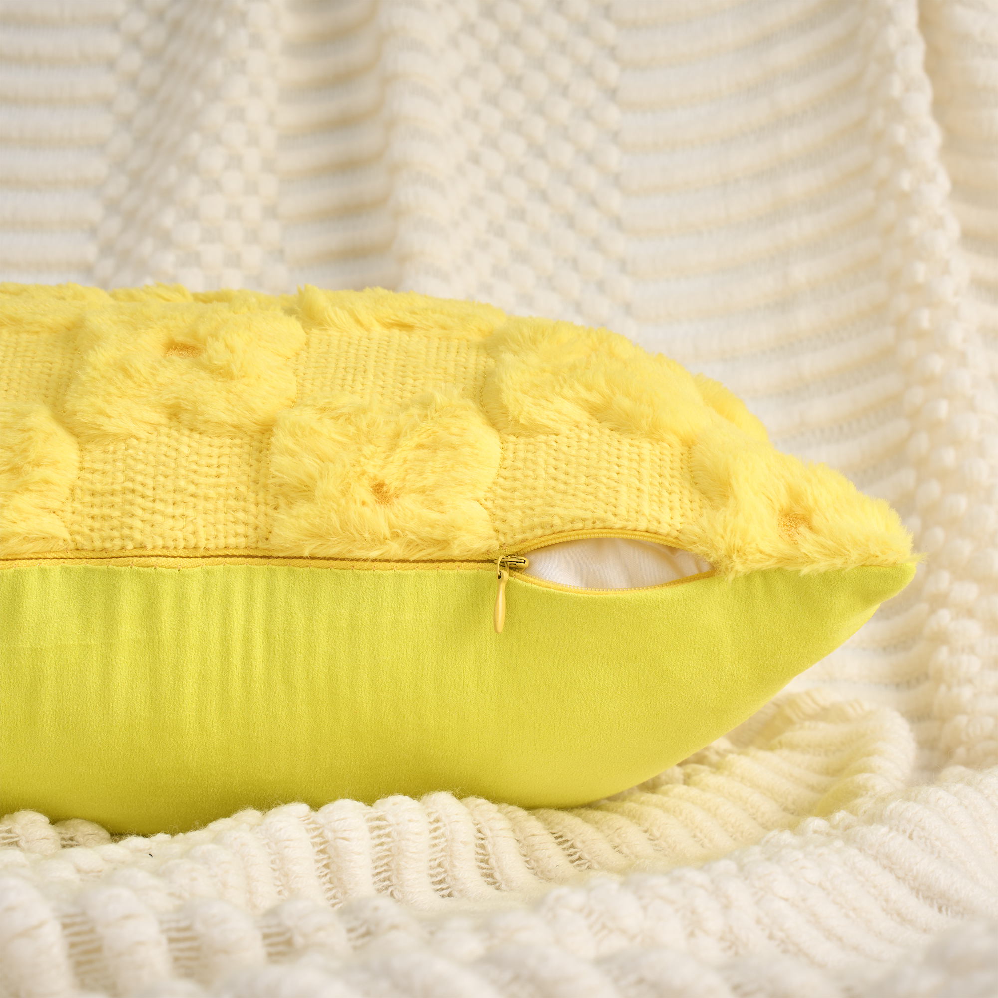 Unique Bargains Cute Daisy Embroidery Pillow Covers Pack of 2 Yellow 20" x 12"