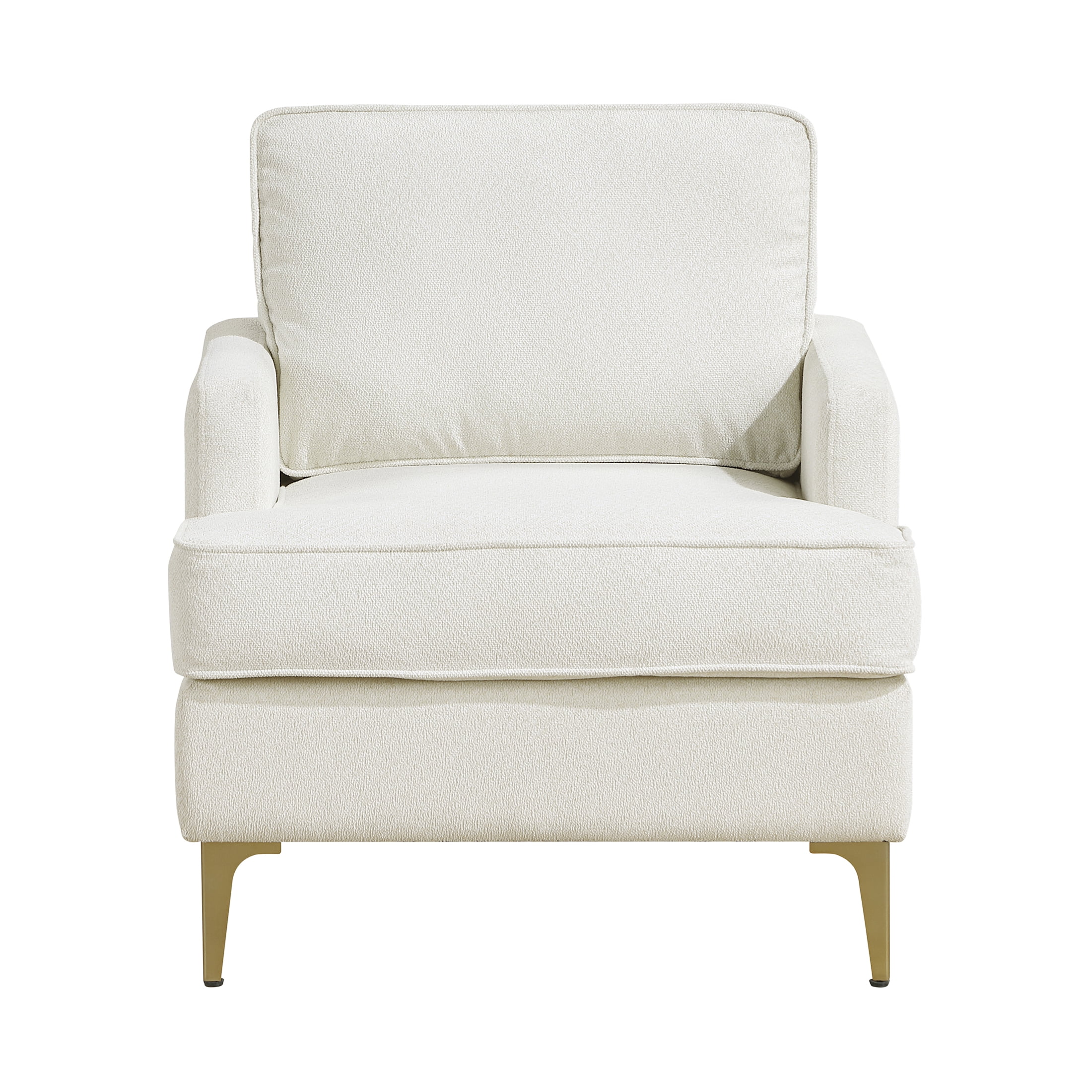 OakvillePark Northwyn Chenille Accent Chair with Metal Legs, Beige