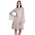 thumbnail image 1 of Moomaya Robe d'Été Fluide à Manches Longues Imprimée pour Femmes, Longueur Genou, Évasée, 1 of 6