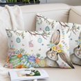 thumbnail image 2 of Easter Bunny Pillow Covers 12"x20", Spring Easter Eggs Floral Leaves Watercolor Soft Brushed Microfiber Breathable Throw Pillow Covers, Decorative Pillowcase with Zipper for Couch Sofa Bedroom, 2 of 9