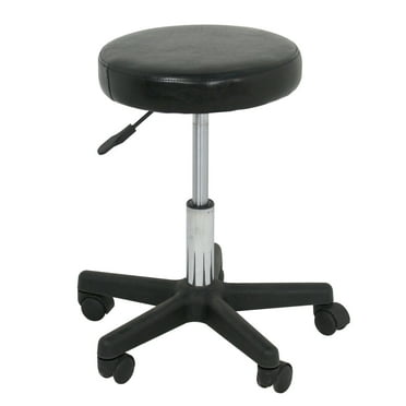 ZENSTYLE Adjustable Hydraulic Metal Frame Rolling Swivel Backless Salon Stool Spa Chair, Black