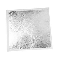 ROMANSENTIAL Imitation Silver Foil Sheets 8.5x8x1cm 3.5x3.5x0.4in 100Pcs Diy Artistic Work Craft Foil Paper