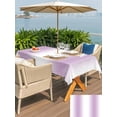 thumbnail image 6 of 60x84 Inch Outdoor Tablecloth with Umbrella Hole Zipper Rectangle Light Purple White Rectangular Tablecloths Outside Waterproof Gradient Solid Stripes Geometric Patio Table Cover for Picnic Party, 6 of 8