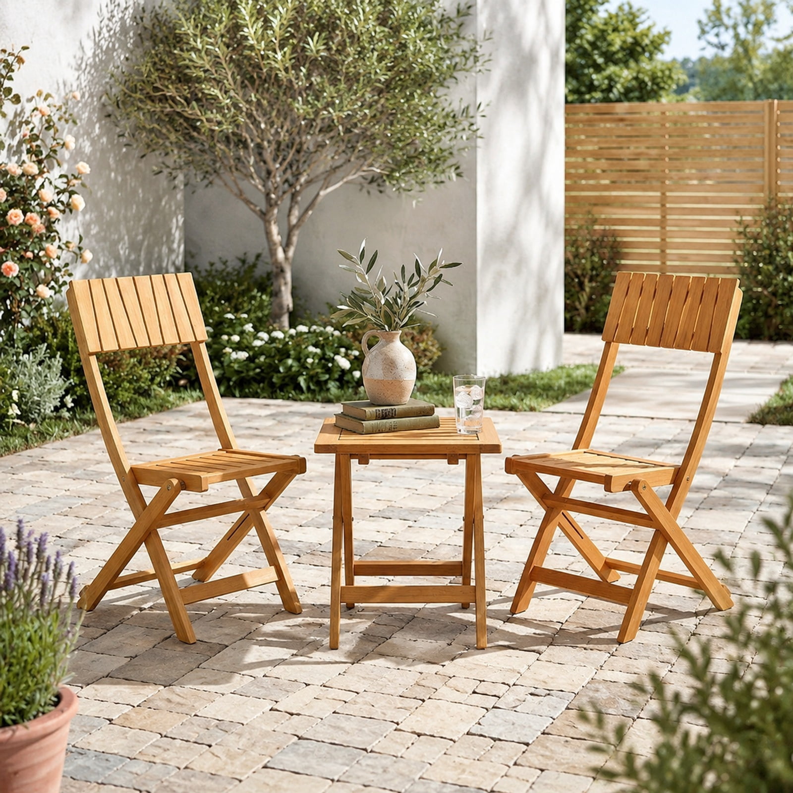 Biotree 2 Pack Folding Chair 34" x 24" for Patio Camping Dining Portable Folding Seat for Outdoor, Brown