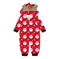 thumbnail image 2 of REORIAFEE Matching Family Christmas Pajamas 1 Piece Baby Loungewear Long Sleeve Jumpsuit Pants Santa Graphic Soft Sleepwear Red 3-18 Months, 2 of 5