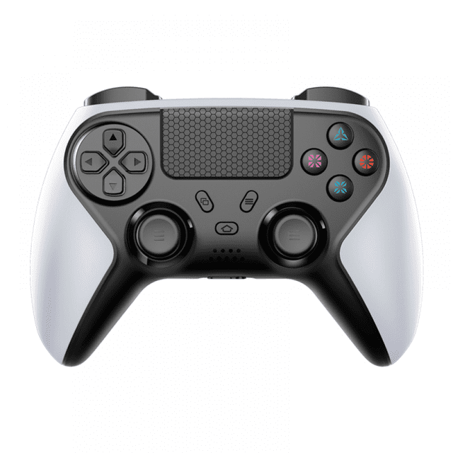Mando inalámbrico para videojuegos con dos motores de vibración y botones sensibles. Compatible con PS4/iOS/Android/PC. Diseño duradero y ergonómico