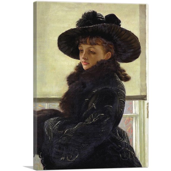 ARTCANVAS Portrait Of Kathleen Newton 1877 Canvas Art Print by James Tissot - Size: 12" x 8" (0.75" Deep)