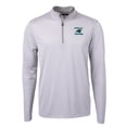 thumbnail image 2 of Men's Cutter & Buck Gray Carolina Panthers Virtue Eco Pique Micro Stripe Recycled Quarter-Zip Jacket, 2 of 3