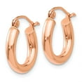 thumbnail image 2 of 14K Rose Gold Earring Hoop Women'S 16 mm Polished 3Mm Lightweight Tube Earrings, 2 of 3