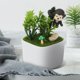 thumbnail image 2 of Planta artificial en maceta para decoración del hogar y la oficina Cactus de cerámica de mono negro, 2 of 8