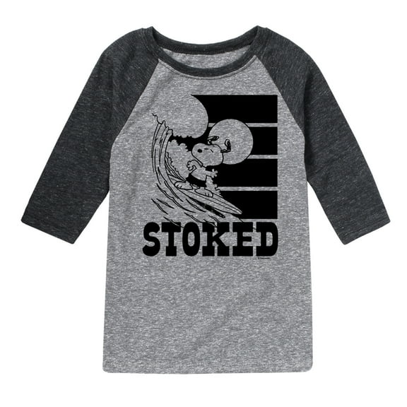 Peanuts - Stoked - Toddler And Youth Raglan Graphic T-Shirt
