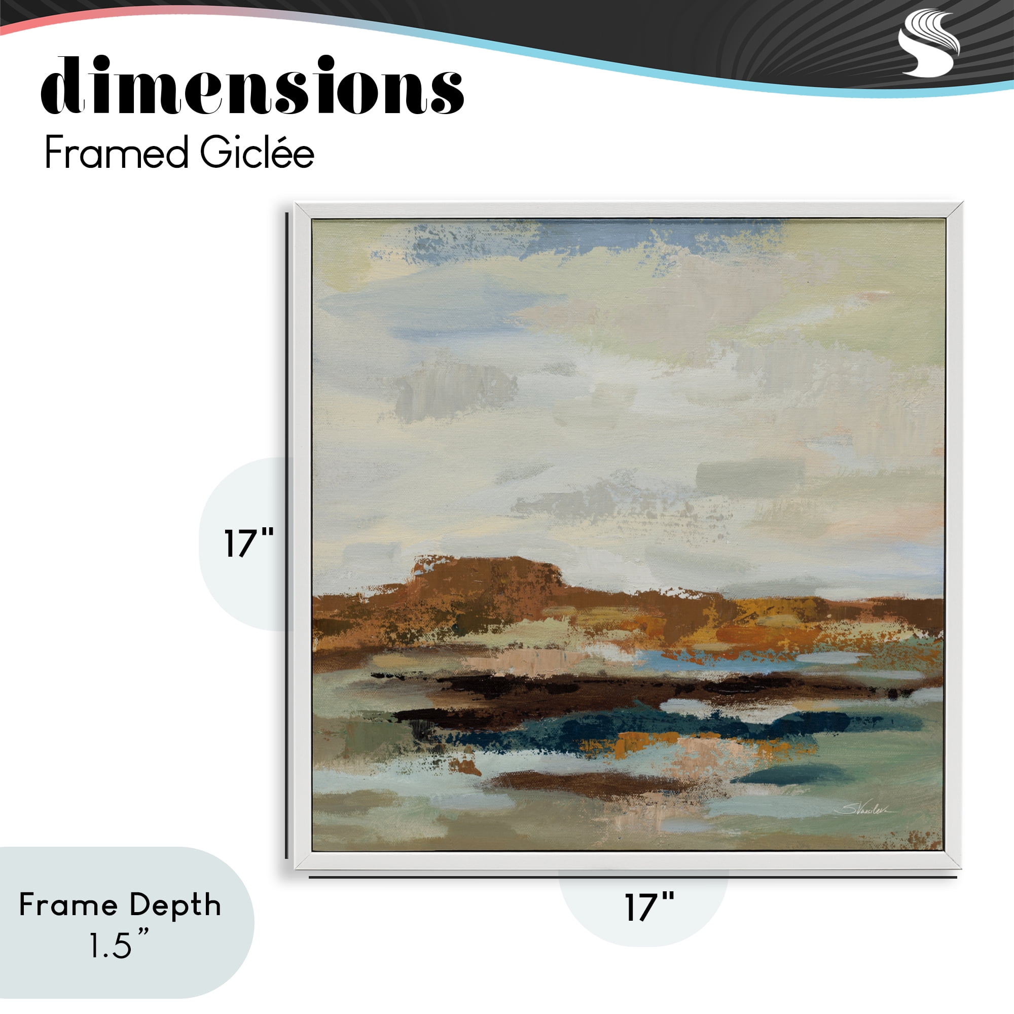 Stupell Industries American West Abstract White Framed Giclee Art, design by Silvia Vassileva