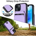 thumbnail image 6 of Magnetic Wallet Case for iPhone 14 Pro Max -Compatible with Magsafe-with Detachable Card Holder for Phone case Kickstand,Shockproof and Durable Phone Cover for iPhone 14 Pro Max(Purple), 6 of 8