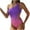 Purple, variant on Abcnature Women's One Piece Swimsuit, High Waisted Bikini Swimsuits, One Shoulder Fade Backless Padded Plus Size Overlay Print Bikini Tummy Control Swimsuits for Women Black L