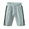 thumbnail image 6 of MIXUE Mens Shorts Summer Solid Color Elastic Waist Drawstring Side Zipper Fashion Casual Baggy Beach Outwear,Gray,S, 6 of 8