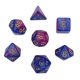 thumbnail image 1 of Juego de dados de juegos de rol de mesa coloridos, dados poliédricos de forma irregular (púrpura y azul), 1 of 9